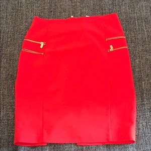 Red MIDI Skirt